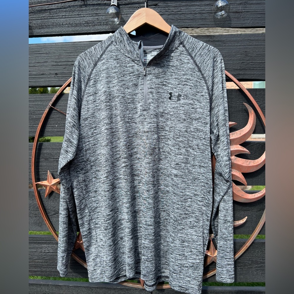 Under Armour Heather Grey Quarter Zip Size Large